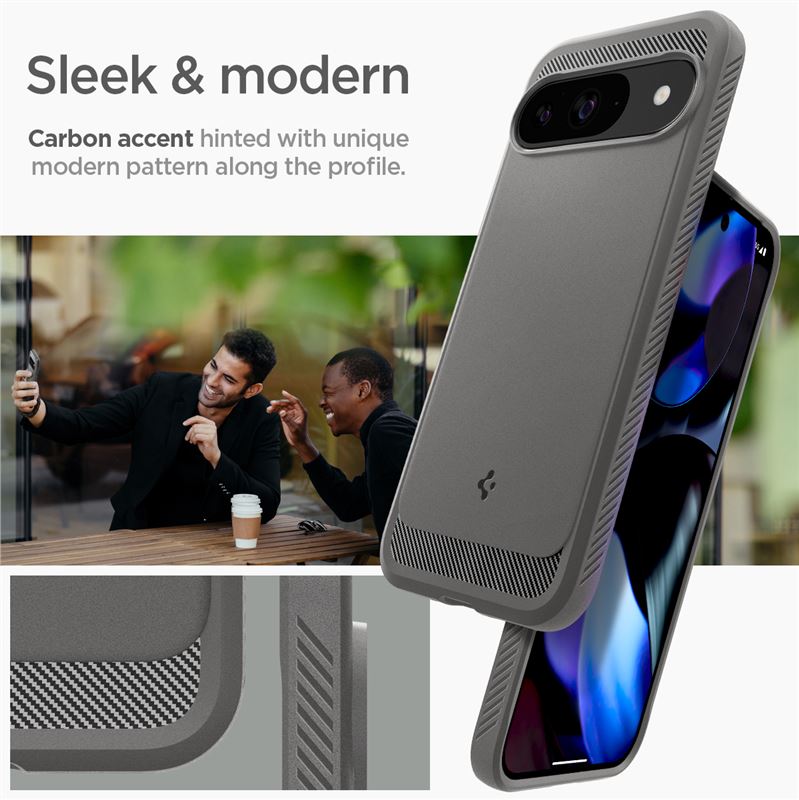 Husa Spigen Rugged Armor pentru Google Pixel 9 Pro/Pixel 9, Gri Marble (Pixel 9 Pro, ACS07783) by www.silkase.ro